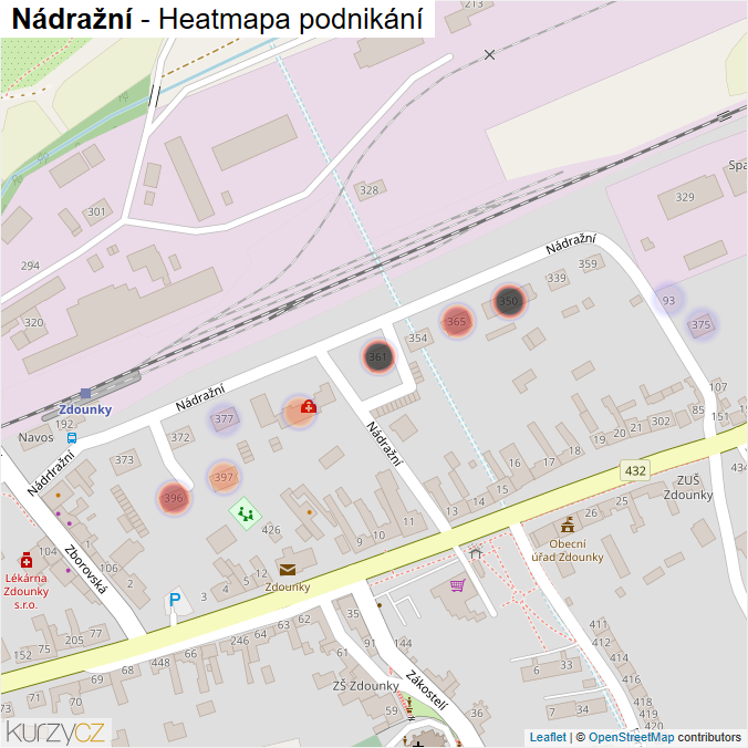 Mapa Nádražní - Firmy v ulici.