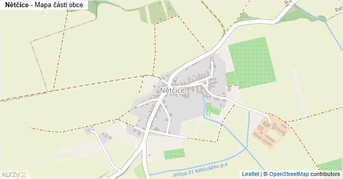 Nětčice - mapa části obce
