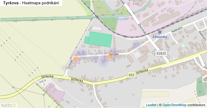 Tyršova - mapa podnikání
