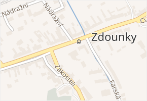 Zdounky v obci Zdounky - mapa části obce