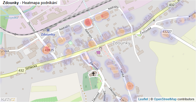 Zdounky - mapa podnikání