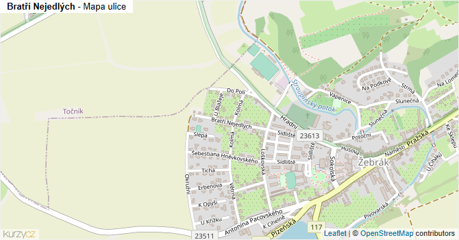 Bratří Nejedlých - mapa ulice