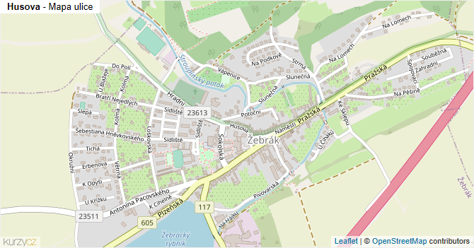 Husova - mapa ulice