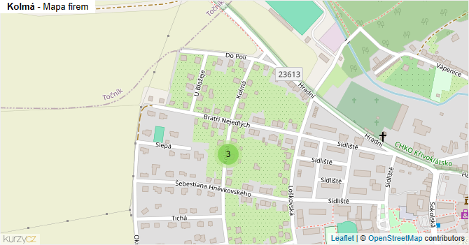 Kolmá - mapa firem
