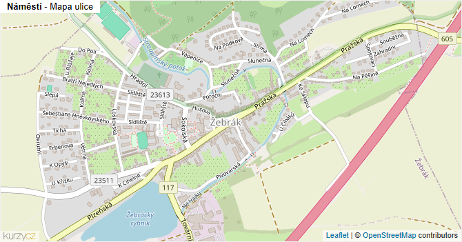Náměstí - mapa ulice