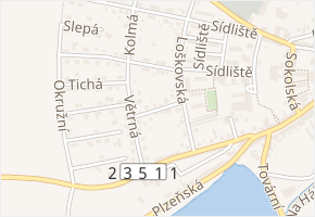 Petra Bezruče v obci Žebrák - mapa ulice