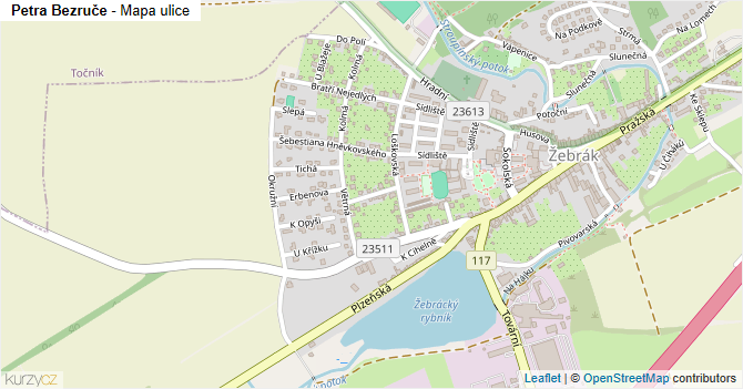 Petra Bezruče - mapa ulice