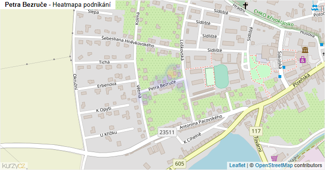Petra Bezruče - mapa podnikání