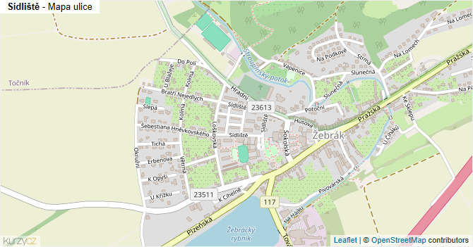 Sídliště - mapa ulice