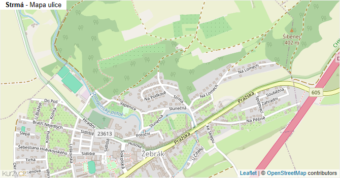 Strmá - mapa ulice