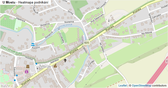 U Mostu - mapa podnikání