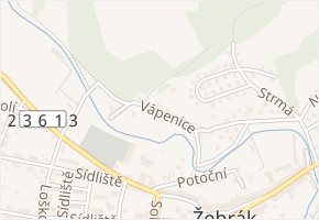 Vápenice v obci Žebrák - mapa ulice