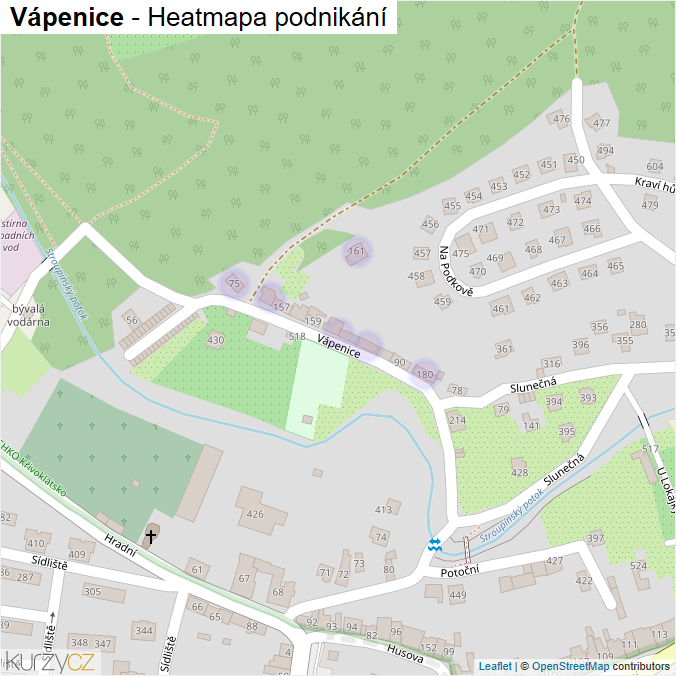 Mapa Vápenice - Firmy v ulici.