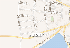 Větrná v obci Žebrák - mapa ulice