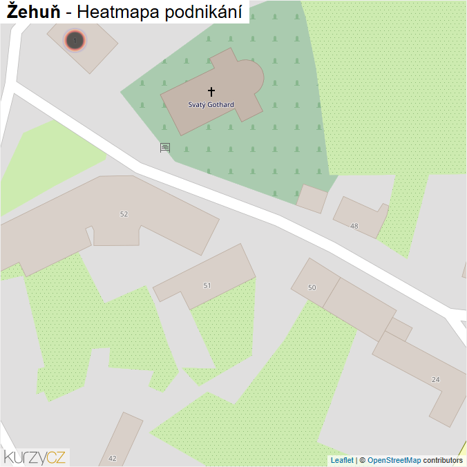 Mapa Žehuň - Firmy v obci.