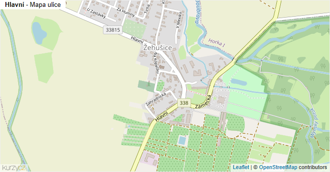 Hlavní - mapa ulice