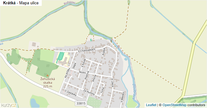 Krátká - mapa ulice