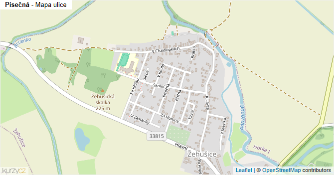 Písečná - mapa ulice