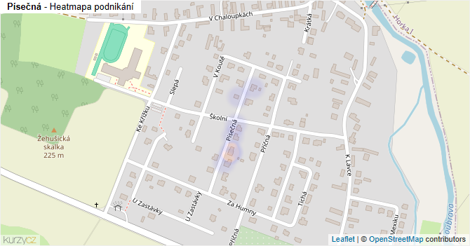 Písečná - mapa podnikání