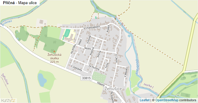 Příčná - mapa ulice