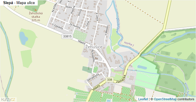 Slepá - mapa ulice