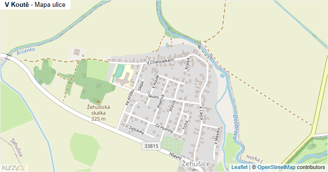 V Koutě - mapa ulice
