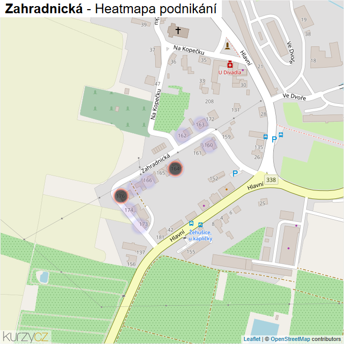 Mapa Zahradnická - Firmy v ulici.