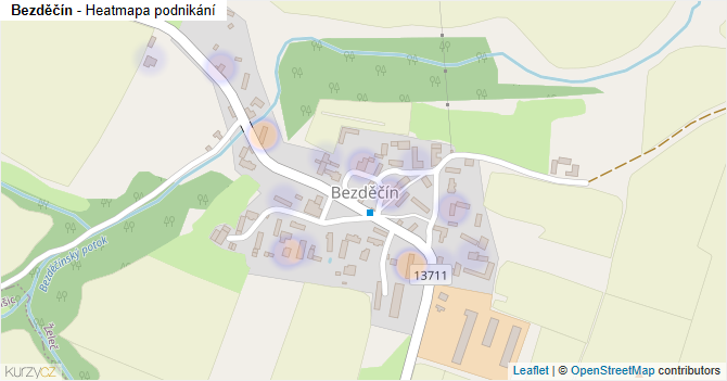 Bezděčín - mapa podnikání