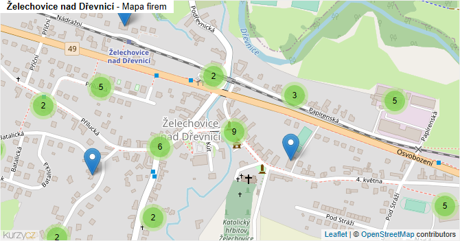 Želechovice nad Dřevnicí - mapa firem