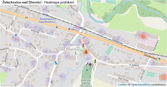 Želechovice nad Dřevnicí - mapa podnikání