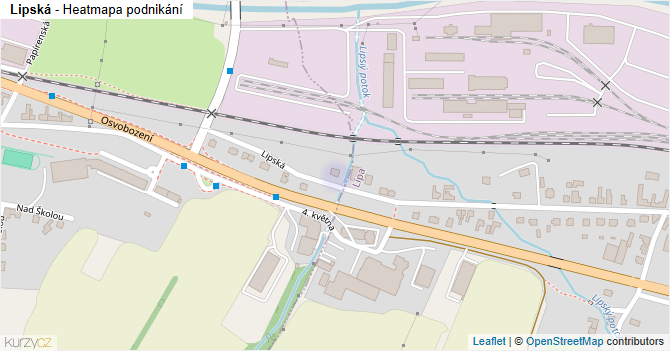 Lipská - mapa podnikání