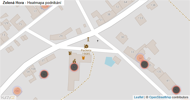 Zelená Hora - mapa podnikání