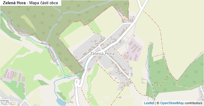 Zelená Hora - mapa části obce