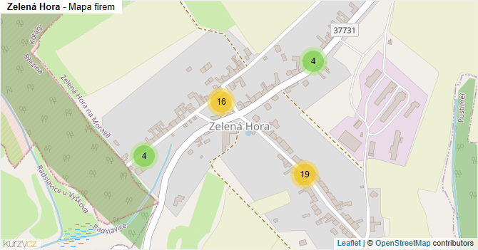 Zelená Hora - mapa firem
