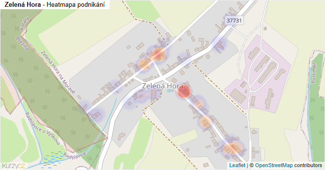 Zelená Hora - mapa podnikání