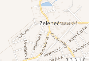 Čechova v obci Zeleneč - mapa ulice