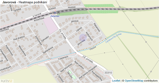 Javorová - mapa podnikání