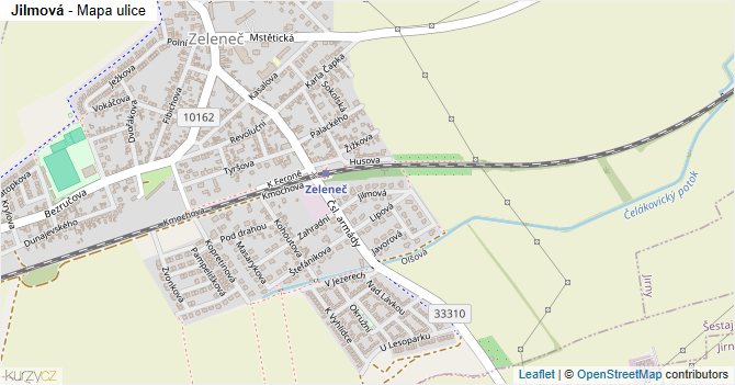 Jilmová - mapa ulice