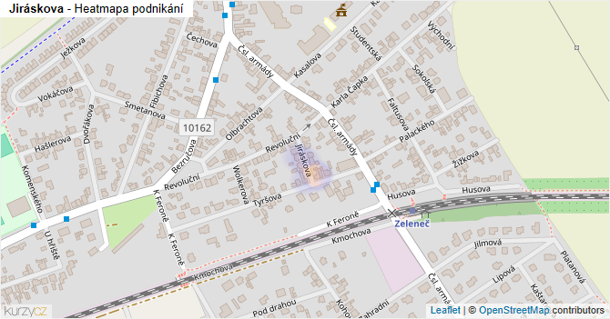 Jiráskova - mapa podnikání