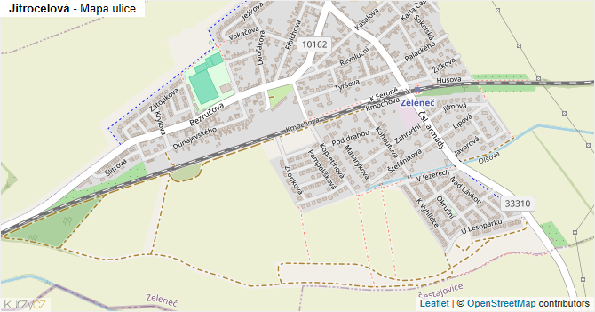 Jitrocelová - mapa ulice