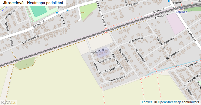 Jitrocelová - mapa podnikání
