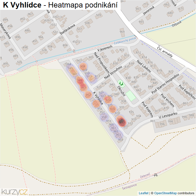 Mapa K Vyhlídce - Firmy v ulici.
