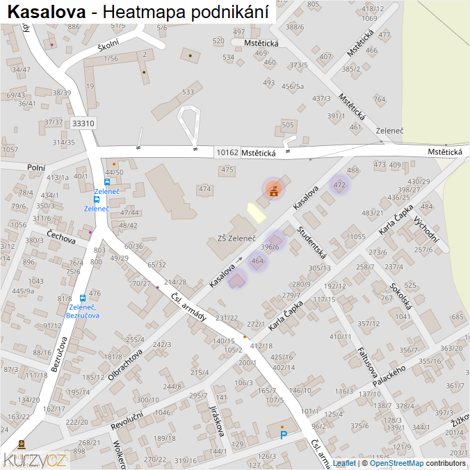 Mapa Kasalova - Firmy v ulici.