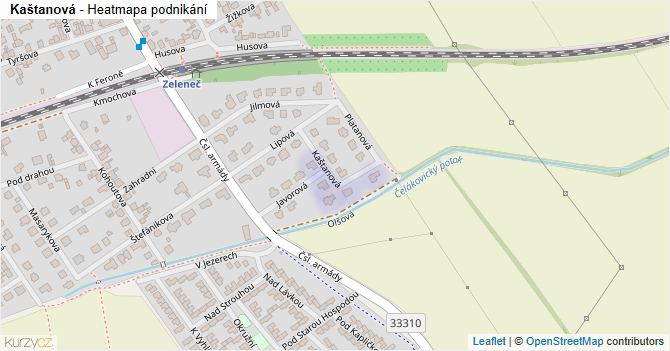 Kaštanová - mapa podnikání