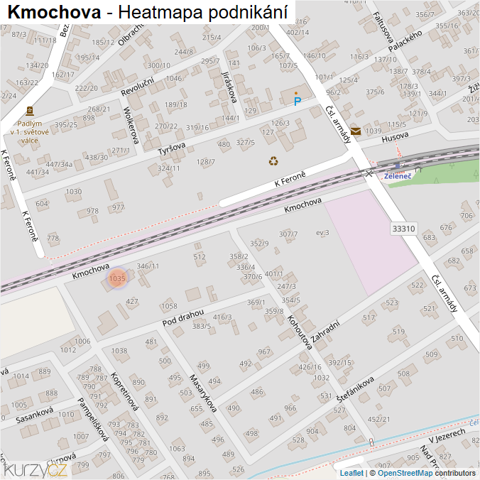 Mapa Kmochova - Firmy v ulici.