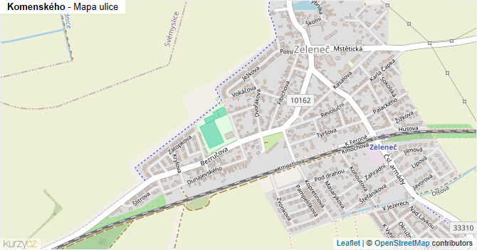 Komenského - mapa ulice