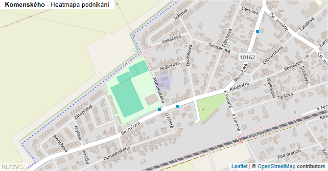 Komenského - mapa podnikání