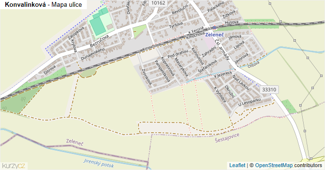 Konvalinková - mapa ulice