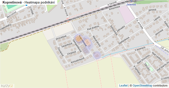 Kopretinová - mapa podnikání