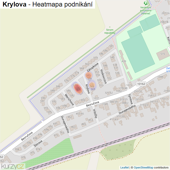 Mapa Krylova - Firmy v ulici.